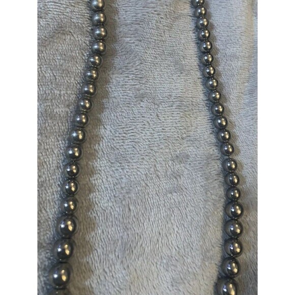 Vintage Women's Silver Plated 5-13mm Beads Strung on Cable Chain 25” Necklace - Picture 5 of 5